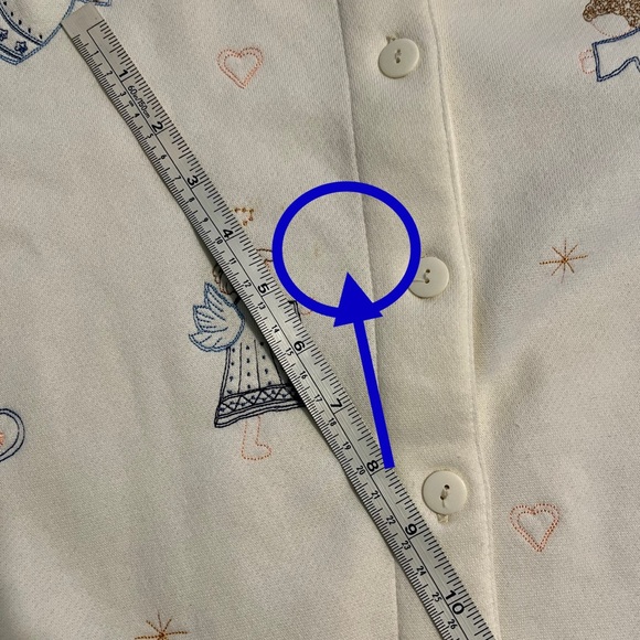 Shenanigans Vintage Christmas Embroidered Button Up Sweater Sweatshirt Women’s S - Picture 8 of 10